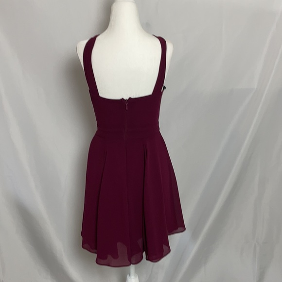 Lulus V Strap Sleeveless Maroon MIDI Dress - Picture 2 of 9
